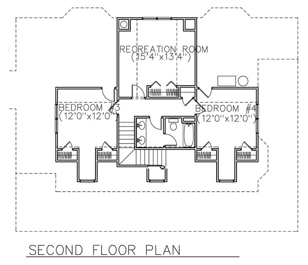 Country Farmhouse Level Two of Plan 45654