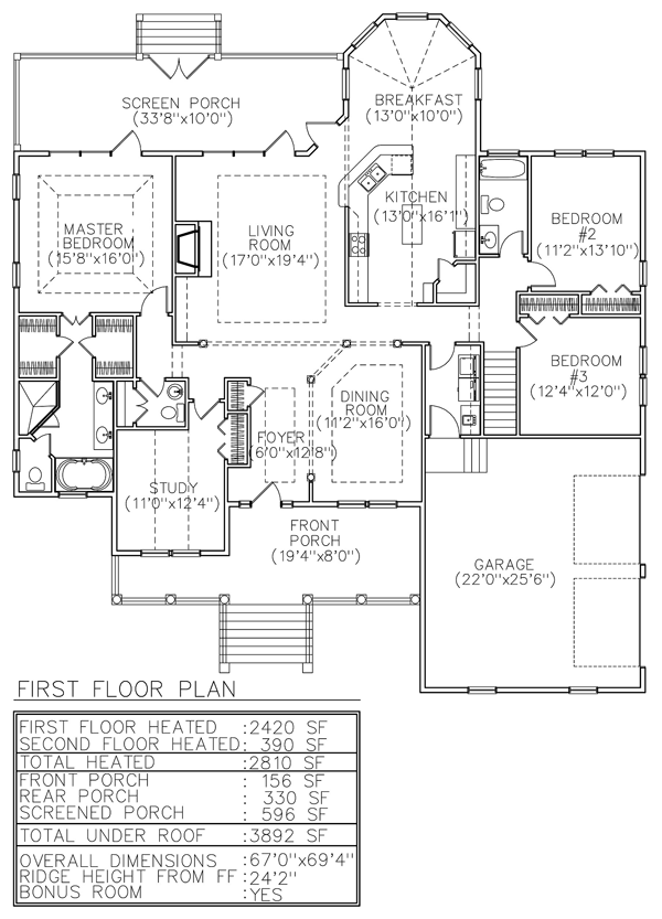 Country Traditional Level One of Plan 45658