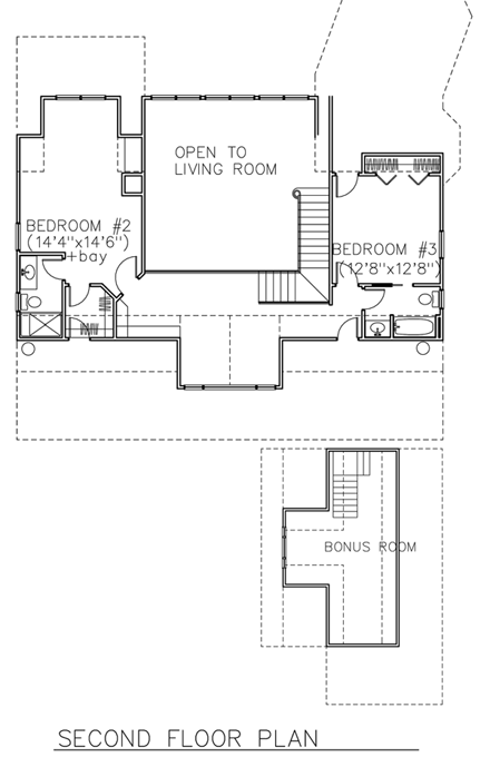House Plan 45660 Second Level Plan