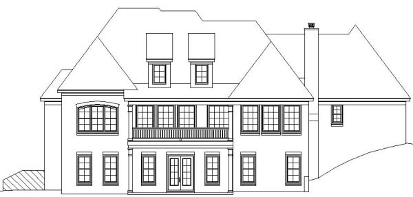 Country European Rear Elevation of Plan 45720