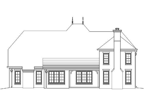 European Rear Elevation of Plan 45727