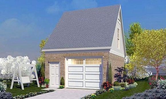 Garage Plan 45772 - 1 Car Garage Elevation