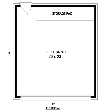 Garage Plan 45783 - 2 Car Garage First Level Plan