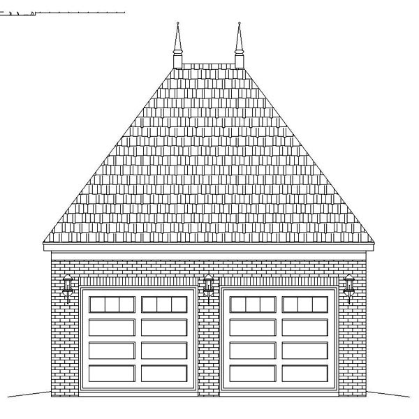 European Rear Elevation of Plan 45790