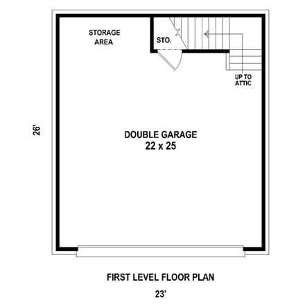 Garage Plan 45794 - 2 Car Garage First Level Plan