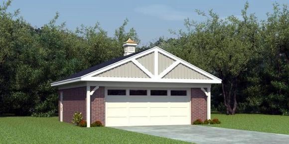 Garage Plan 45795 - 2 Car Garage Elevation