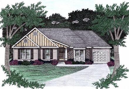 Ranch Elevation of Plan 45806