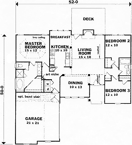 House Plan 45808 First Level Plan