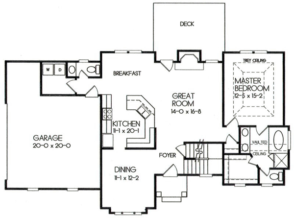 House Plan 45812 Level One