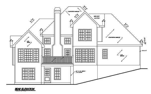 House Plan 45812 Rear Elevation