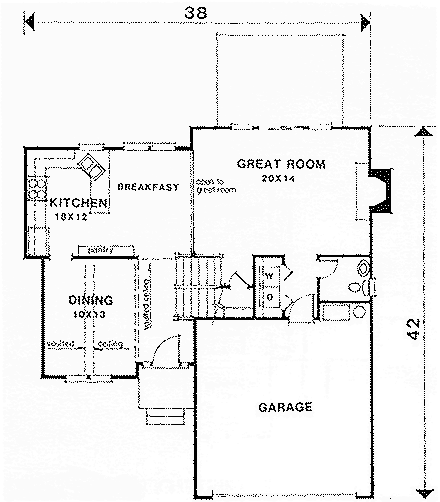 House Plan 45813 First Level Plan