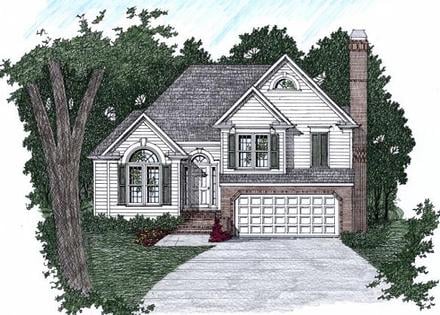 Narrow Lot Traditional Elevation of Plan 45813