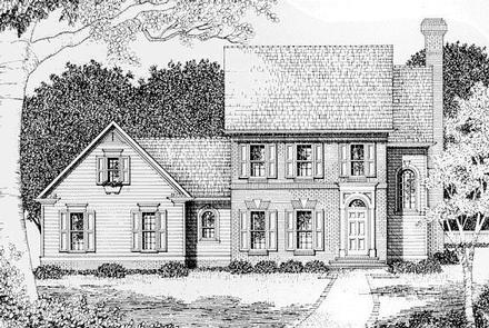Colonial Elevation of Plan 45818