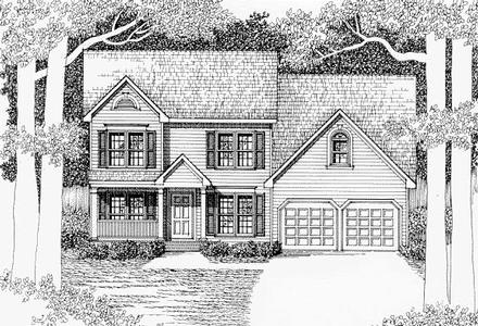 Colonial Elevation of Plan 45820