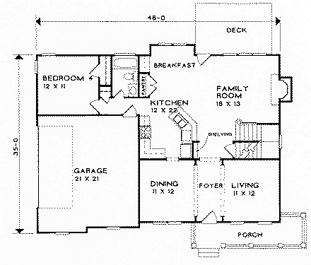 House Plan 45825 First Level Plan