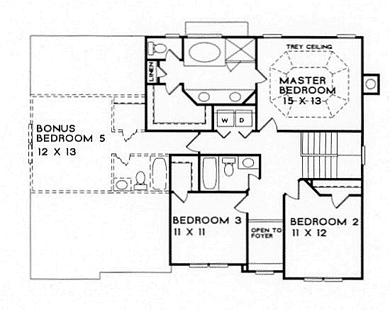 House Plan 45825 Level Two