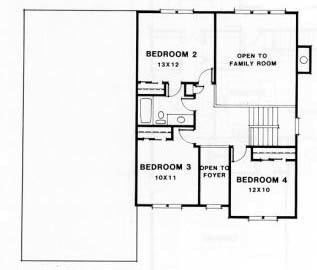 House Plan 45827 Second Level Plan