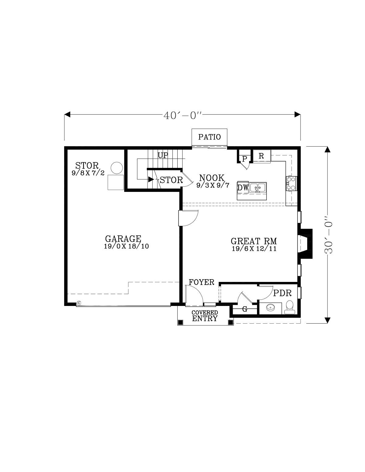 Country Craftsman Southern Traditional Level One of Plan 46264