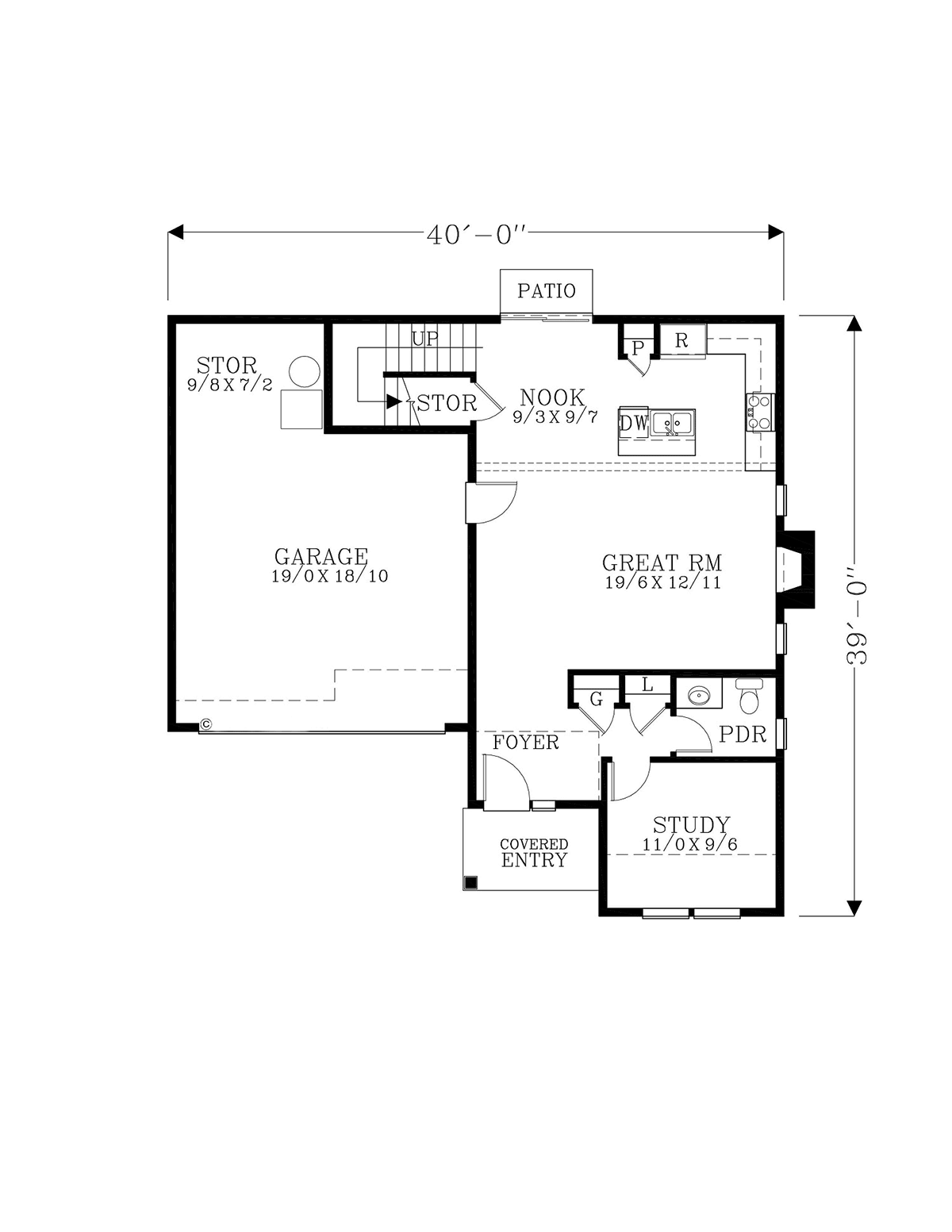 Country Craftsman Southern Traditional Level One of Plan 46265