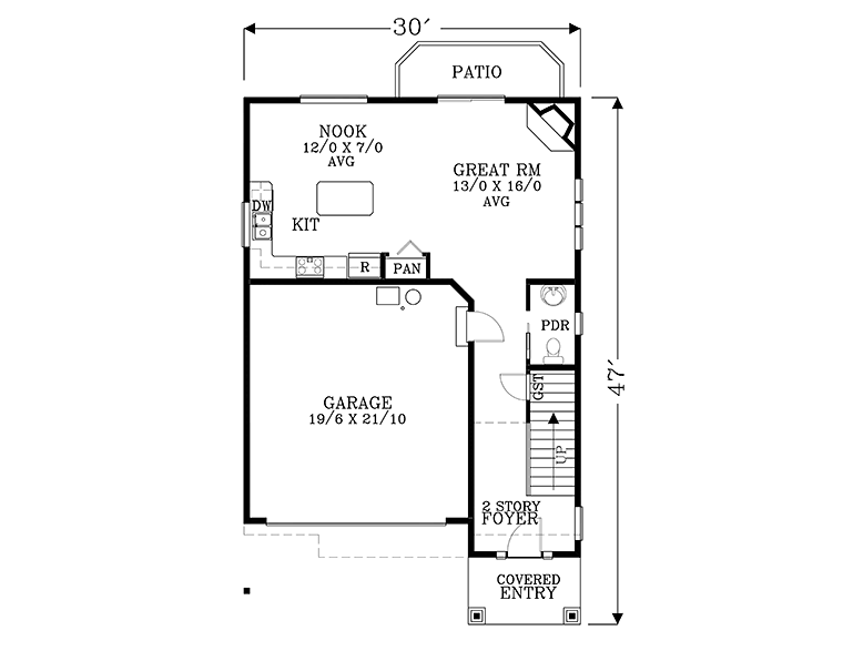 Bungalow Cottage Country Craftsman Level One of Plan 46268