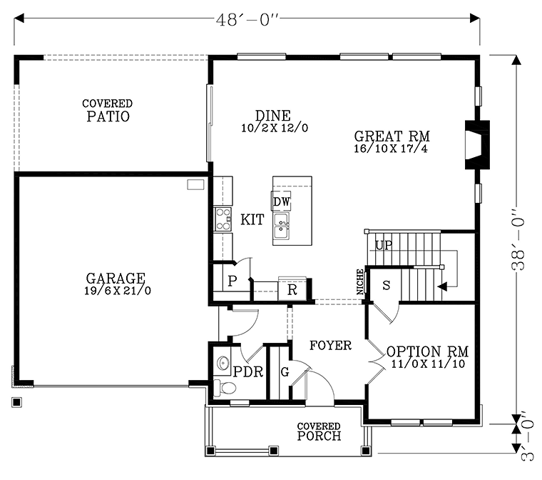 Country Craftsman Traditional Level One of Plan 46270