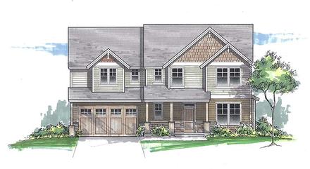 Country Craftsman Traditional Elevation of Plan 46270
