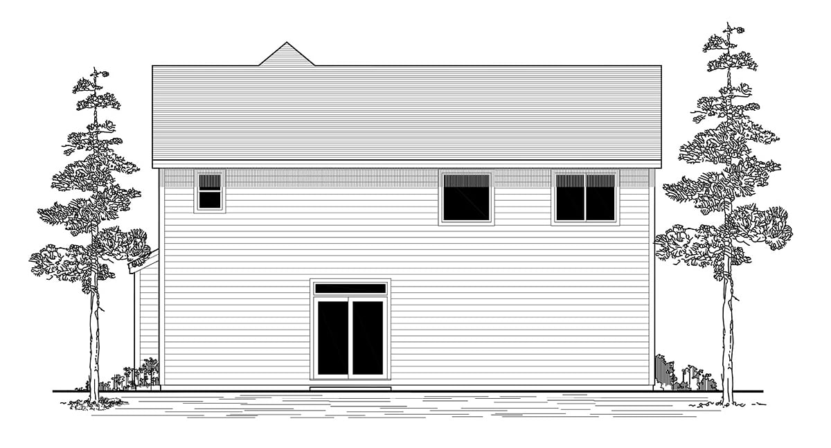 House Plan 46286 Rear Elevation