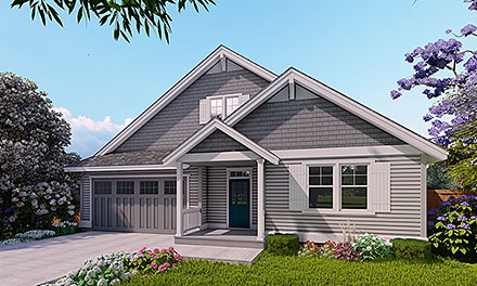 Cottage Country Craftsman Ranch Southern Traditional Elevation of Plan 46289