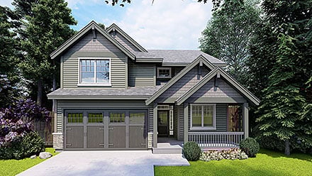 Cottage Country Craftsman Elevation of Plan 46291