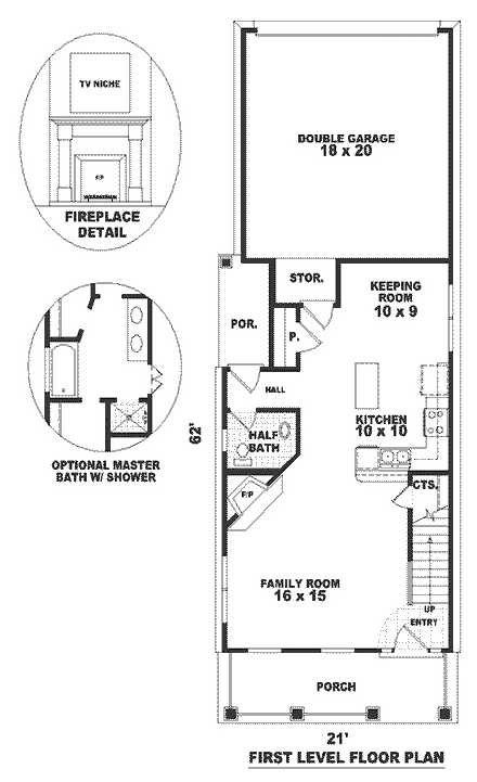 House Plan 46303 First Level Plan