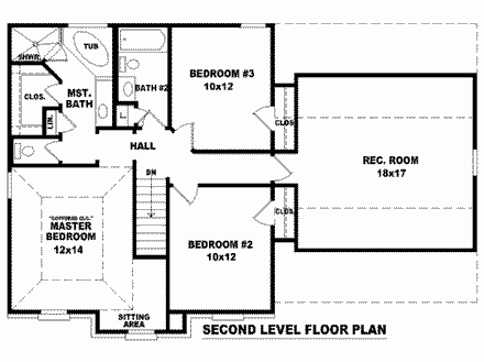 House Plan 46310 Second Level Plan