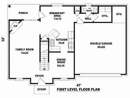 House Plan 46313 First Level Plan