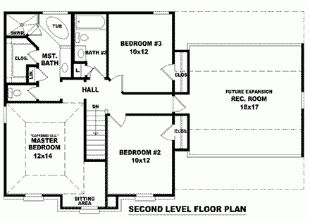 House Plan 46313 Second Level Plan
