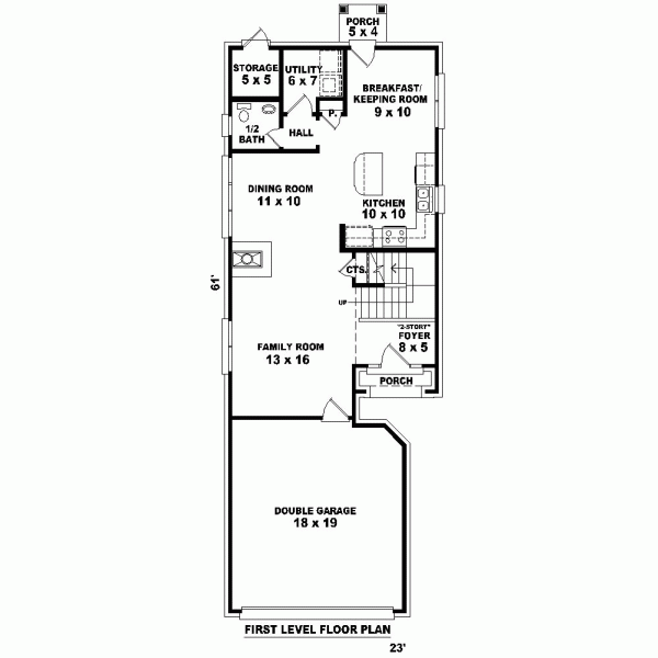 Narrow Lot Level One of Plan 46315