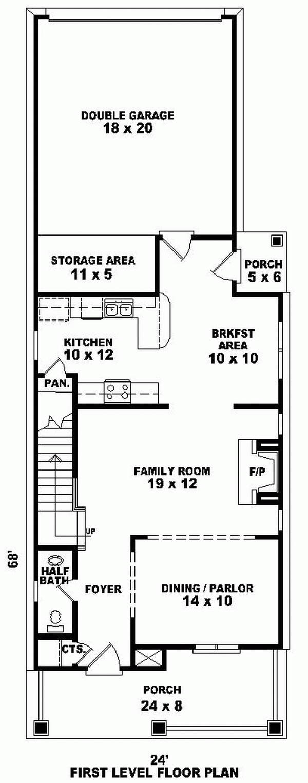 Narrow Lot Southern Level One of Plan 46316