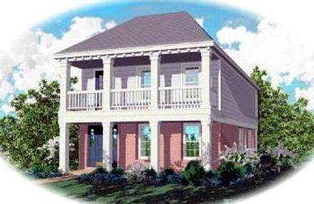 Colonial Narrow Lot Elevation of Plan 46320