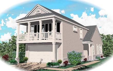 Colonial Narrow Lot Elevation of Plan 46323
