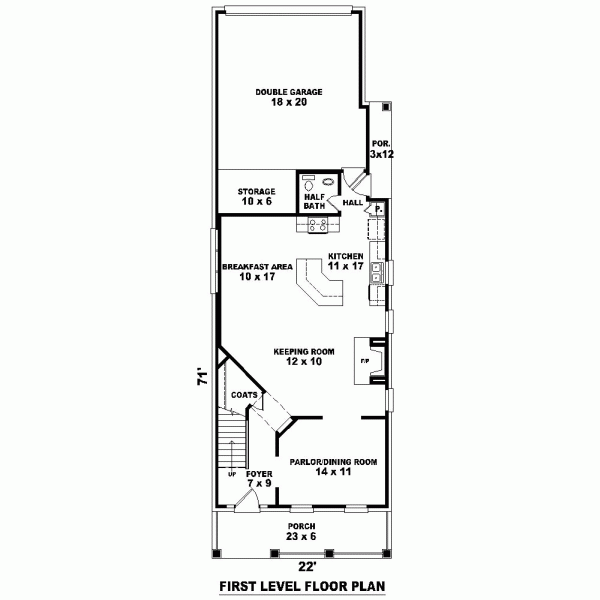 Narrow Lot Level One of Plan 46327