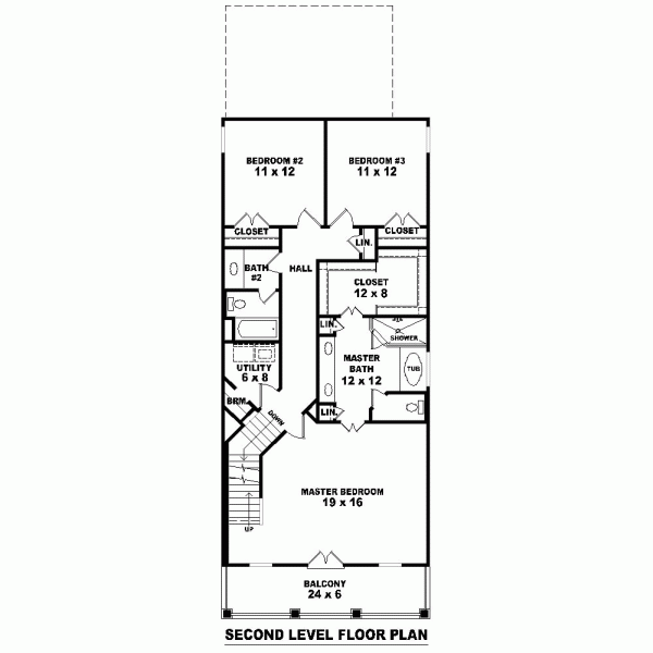 Narrow Lot One-Story Traditional Level Two of Plan 46328