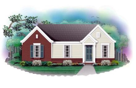 Narrow Lot One-Story Traditional Elevation of Plan 46328