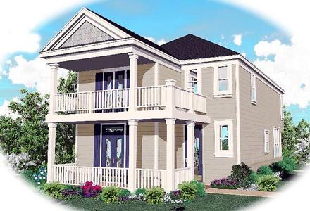 Narrow Lot Ranch Elevation of Plan 46329