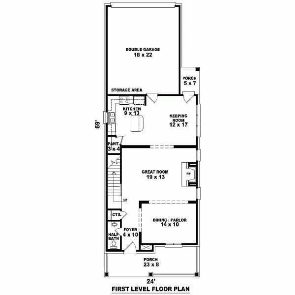 Narrow Lot Level One of Plan 46335