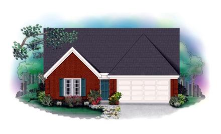 Narrow Lot Traditional Elevation of Plan 46338