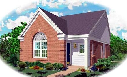 Narrow Lot One-Story Ranch Elevation of Plan 46340