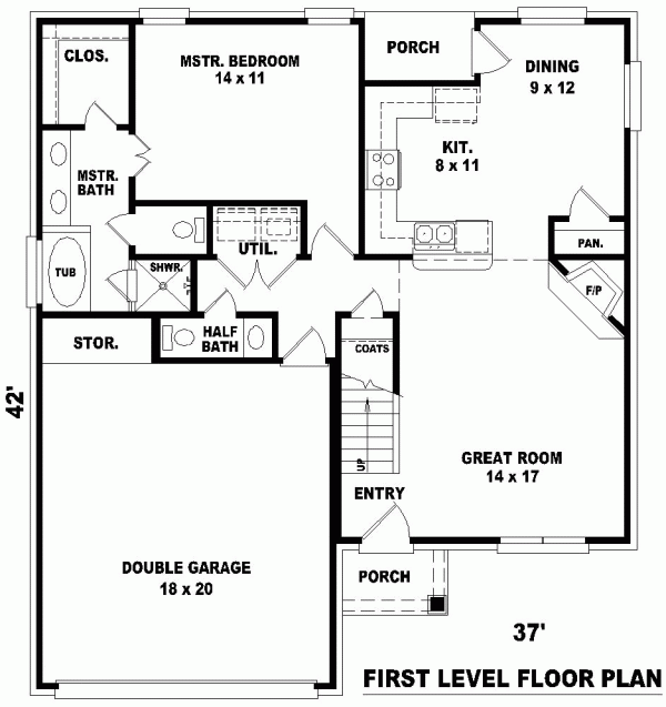 Narrow Lot Traditional Level One of Plan 46344