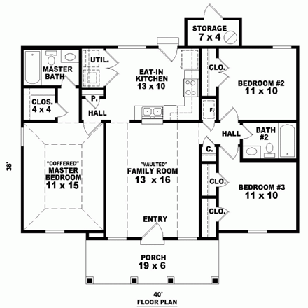 House Plan 46346 First Level Plan