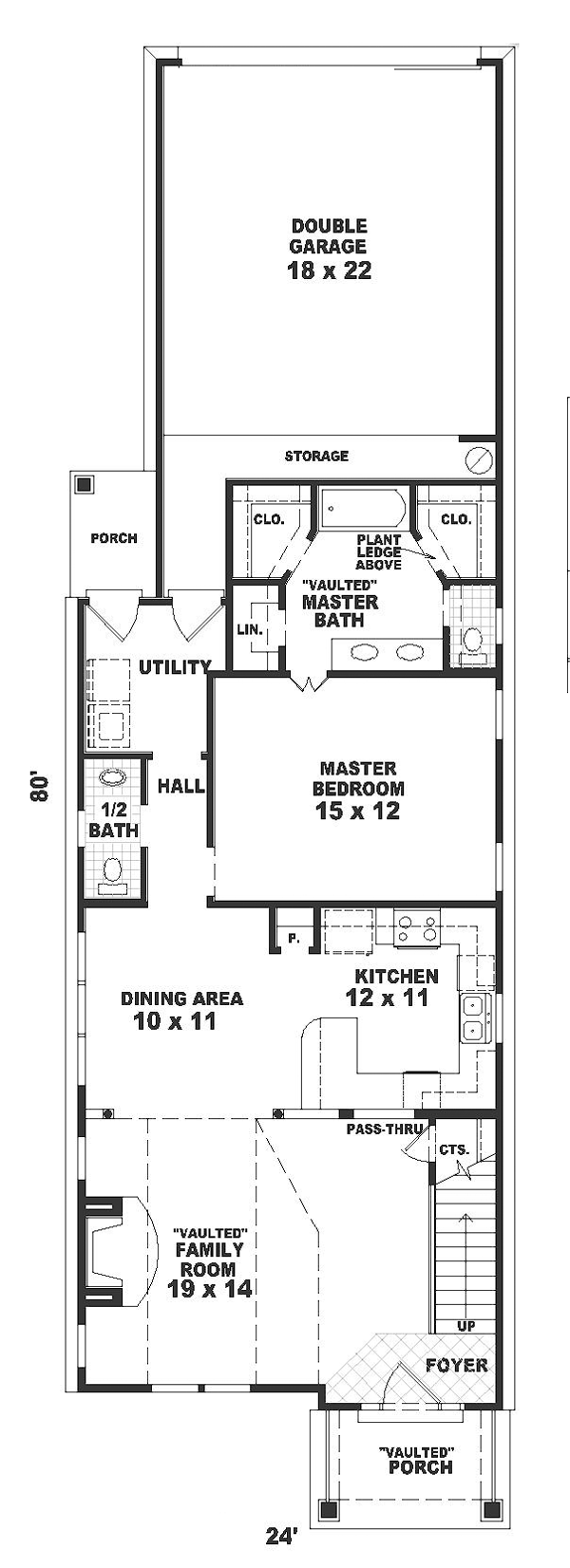 Narrow Lot Traditional Level One of Plan 46361