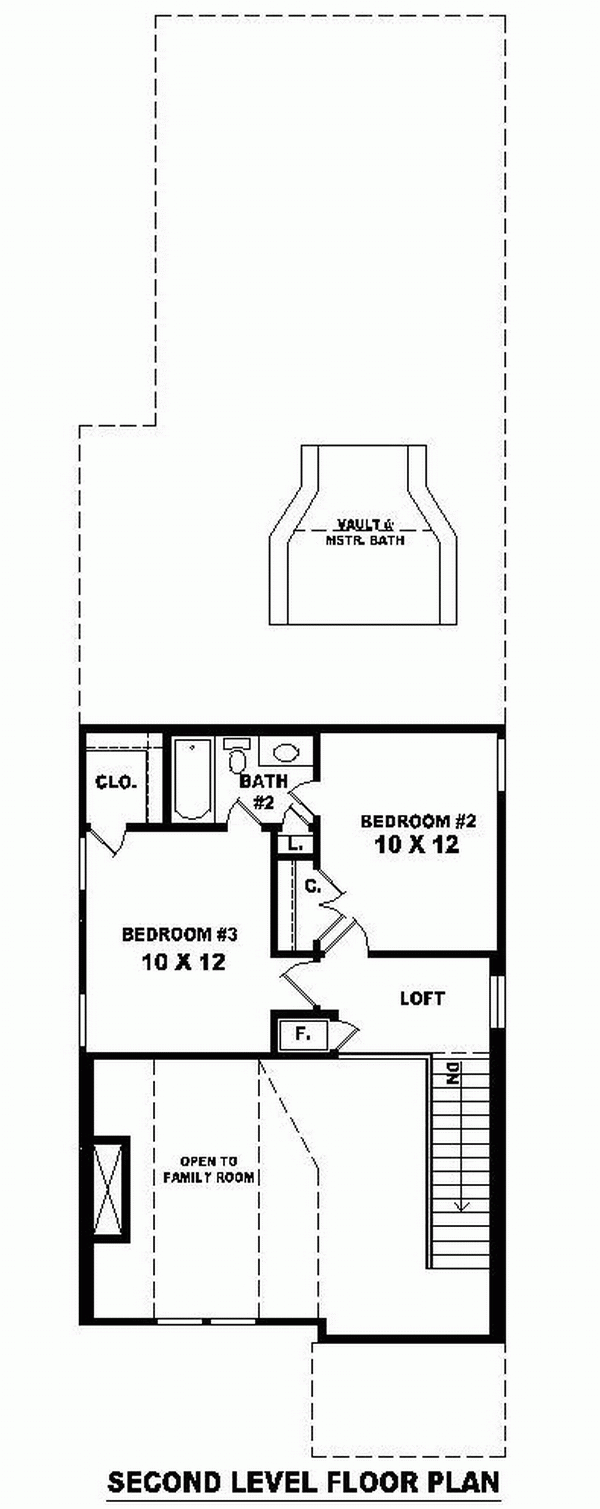 Narrow Lot Traditional Level Two of Plan 46363