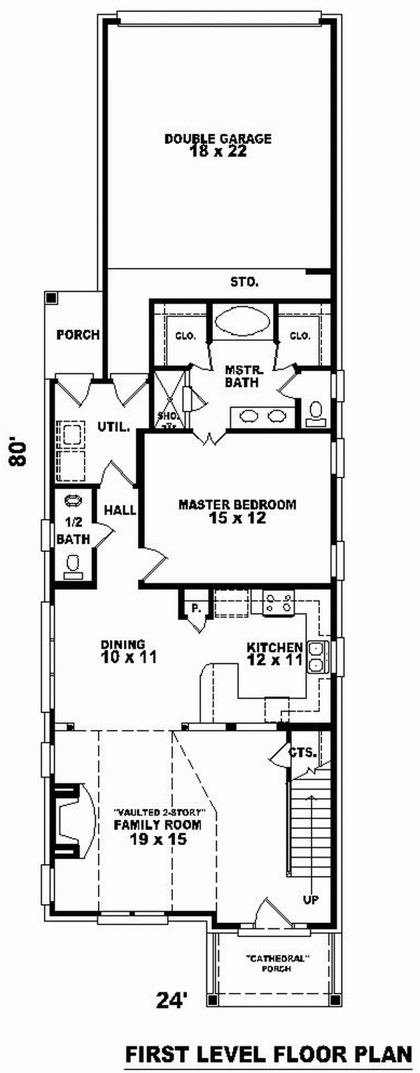 Narrow Lot Traditional Level One of Plan 46366