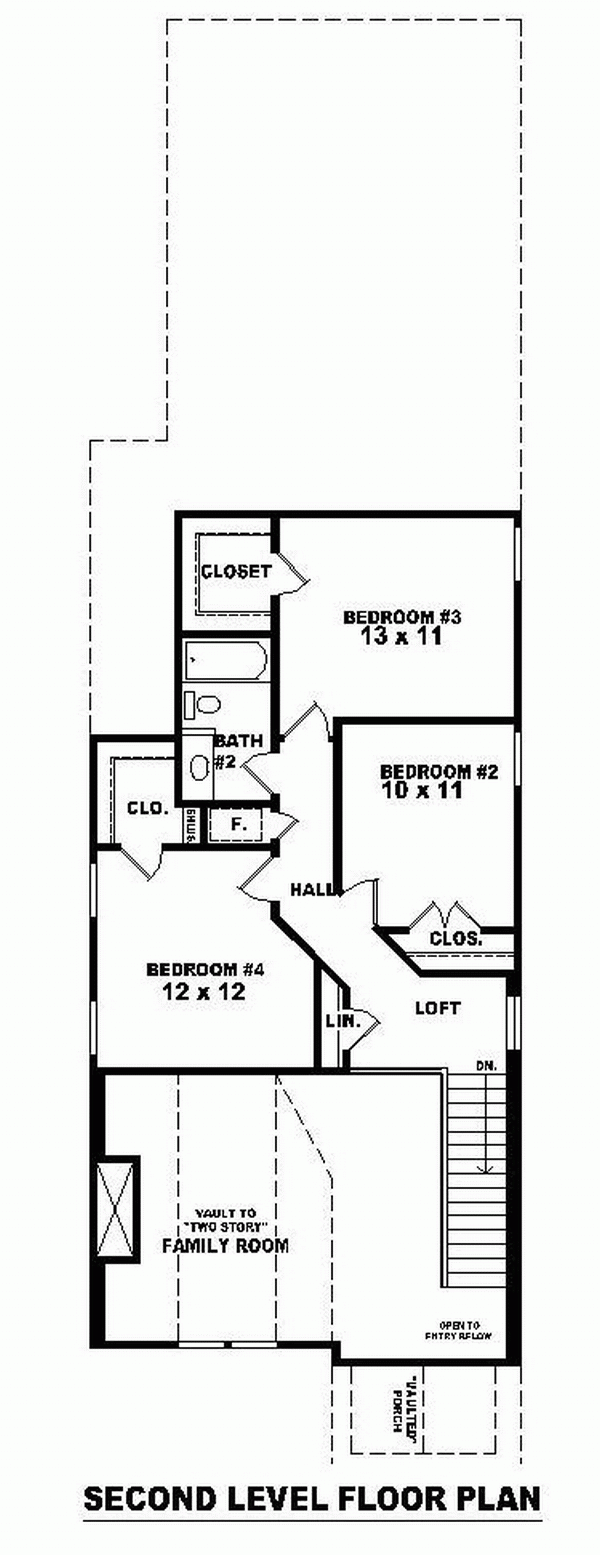Narrow Lot Traditional Level Two of Plan 46366